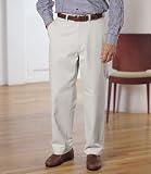 Wrinkle-Resistant Cotton Twill Plain Front Pants