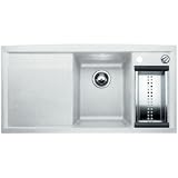 Blanco 511-782 Kitchen Sink Double Bowl w/ Left Drainer Board Composite Self Rimming One Hole White