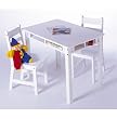 Child's Rectangle White Table Set with 2 Chairs