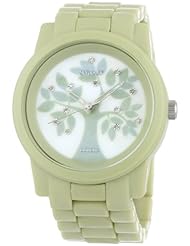 Sprout Womens ST/5021MPLG Diamond Dial Green Corn Resin Watch