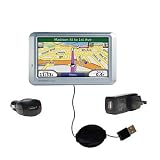 Retractable USB Hot Sync Compact Kit with Car & Wall Charger for the Garmin Nuvi 710 - Gomadic Brand w/ TipExchange Technology