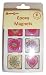 Magna Card Fashion Epoxy Magnets, Contemporary Heart and Flower Design, Light Blue/Yellow/Pink/Purple, 12-Count (2 packs of 6) (43407)