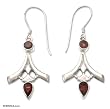 Garnet earrings, 'Morning Light' 0.9" W 2.1" L Garnet earrings, 'Morning Light' 0.9" W 2.1" L