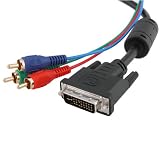 DVI-I to 3 RCA Component RGB Cable, 6 FT