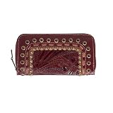 American West Sedona Sunsets Collection Ladies Zip Around Wallet in Antique Cherry by American West