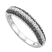 14K White Gold Round White & Black Diamond Band Ring