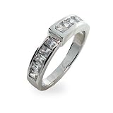 Eve's Addiction Sterling Silver and CZ Wedding Band-CLEARANCE- FINAL SALE