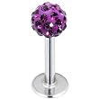 16 Gauge Tanzanite Ferido Ball Labret Monroe Tragus MADE WITH SWAROVSKI ELEMENTS