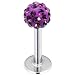 16 Gauge Tanzanite Ferido Ball Labret Monroe Tragus MADE WITH SWAROVSKI ELEMENTS