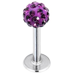 16 Gauge Tanzanite Ferido Ball Labret Monroe Tragus MADE WITH SWAROVSKI ELEMENTS