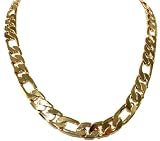 gold 22k jewelry:Mens 24k Gold Layered GL Figaro 20mm Link Chain Necklace - Lifetime Warranty 20