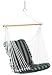 Hatteras Hammocks S-19CM40 Single Cushioned Forest Green Linen Swing