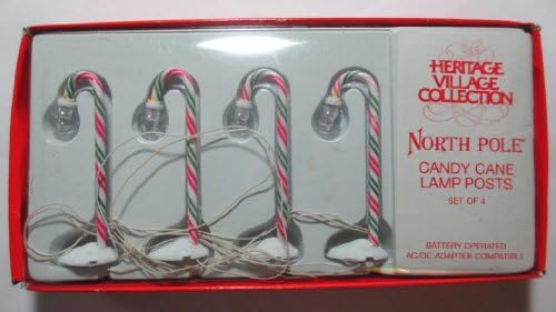 Department 56 Village - Candy Cane Lampposts - Set of 4