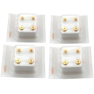 4 24K Gold Earrings Plated Ball Stud Piercing Jewelry