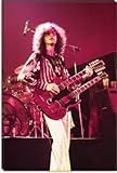 IMAGE OF Jimmy Page of Led Zeppelin Double Neck Guitar 1973 Photographic Canvas Art Print by James Fortune #636 40