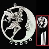 Small Pewter Wind Chime - Fairy & Moon - Small Wind Chime