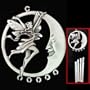 Small Pewter Wind Chime - Fairy & Moon - Small Wind Chime