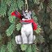 German Shepherd Miniature Dog Ornament - Silver & Black