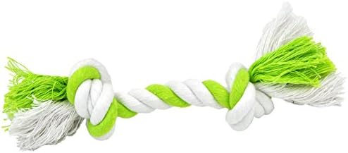 WoofMeow Cotton Ball Rope Bone Dog Chew Toys Small Green