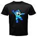 Black T-Shirt of Vintage Retro Megaman (Mega Man) Jumping Sprite Graphic