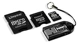 Kingston Mobility Kit - 1 GB microSD Flash Memory Card with SD and miniSD A ....