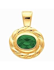 10K Yellow Gold Oval Cut Chrome Tourmaline Pendant -- LIFETIME WARRANTY