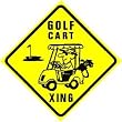 GOLF CART CROSSING sign * street sport game