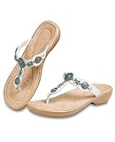 Minnetonka Turquoise Medallion Thongs - White