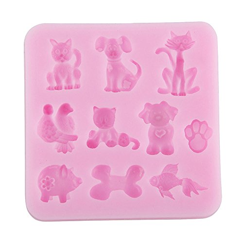 niceeshop(TM) Cut Animal Shape Party Silicone Cake Mold Fondant Baking Mold Pan,Random Color