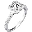 Platinum Diamond Engagement Ring Semimount - 0.33 Ct. - DOES NOT INCLUDE CENTER STONE