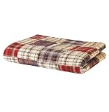 URBANARA Renfrew bedspread/quilt - quilted cotton patchwork tartan, red/blue/olive/cream - single