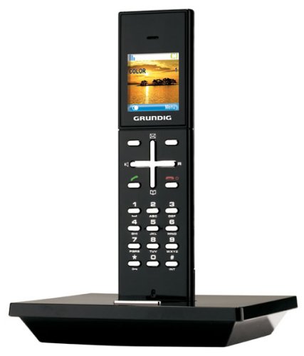 Grundig Illion 1 schnurloses DECT-Telefon mit Farbdisplay, SMS-Funktion und polyphonen Klingeltönen schwarz