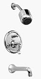 Jado - 818 Series Comp Lever Pressure Balance Tub/Shower Set - Brushed Nickel Finish