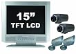 Clover Electronics TFT1504Q 15-Inch TFT LCD All-In-One Quad Observation System with 2 Indoor and 2 Indoor/Outdoor Color Cameras - Large (Black)
