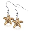 Swarovski Crystal Sterling Silver Fish Hook 1.5" Long Dangle Earrings