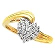 14K Two-Tone Gold Diamond Cluster Heart - 0.50 Ct.