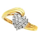 14K Two-Tone Gold Diamond Cluster Heart - 0.50 Ct.