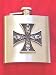 Stainless Steel Flask Tattoo Style Pewter Iron Cross with Skulls