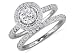 1 ctw Diamond Bridal Set with 1/2 ctw Round Cut Center Stone in 14K White Gold