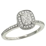 Cushion Cut Diamond Engagement Ring with Pave .84cttw