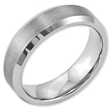 Dura Tungsten Beveled Edge 6mm Brushed and Polished Band Ring Size 9