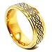Blue Chip Unlimited - 9mm Tungsten Golden Celtic Men's Wedding Rings Men's Engagement Bands Designer Ring Size (8)