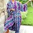 Rayon batik robe, 'Amethyst Romance'