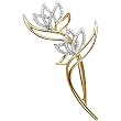 14K Two-Tone Gold Diamond Brooch - 0.67 Ct.