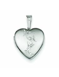 Genuine .925 Sterling Silver Butterflies 12mm Heart Locket 1.3 Grams. 100% Satisfaction Guaranteed.