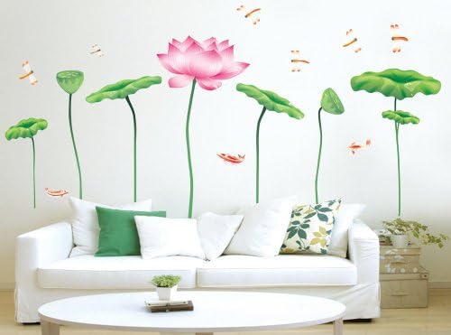 New Design DIY Vinyl Lotus Wall Sticker Art Flower Removable Wall Decals
