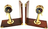 Brass & Wood Ship's Telegraph Book Ends