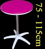 Bistrotisch Bartisch Stehtisch BELEUCHTET, 75-115cm, PINK, witterungsbeständig