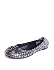 Tory Burch Reva Mirror Snakeprint in Pewter 7