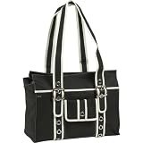 OiOi Black/Off White Eyelet Tote (Black/Off White)